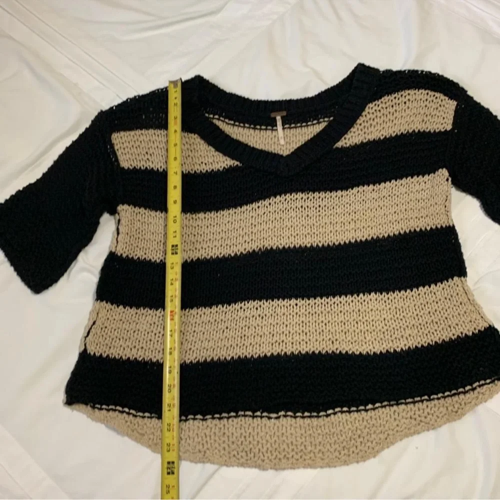 Free People striped cozy v-neck quarter‎ length sweater